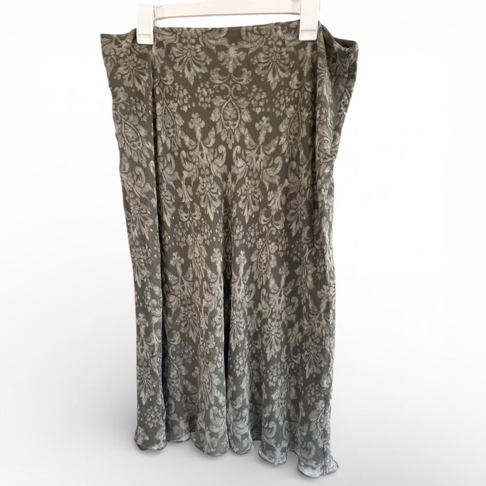 CHARTER CLUB Y2K Silk Damask Midi Skirt Whimsigoth Romantic Boho Ren Faire Sz 14